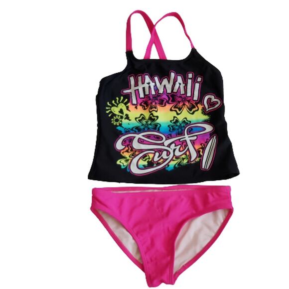Ocean Pacific Other - 2 FOR $5 SALE Girl's Ocean Pacific Pink And Black Tankini Set Size XS